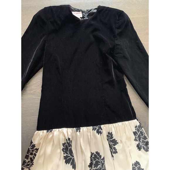 VTG 80s~MAGGY LONDON BY JEANNENE BOOHER VELVET&‎ SILK DRESS~4 - Picture 5 of 5